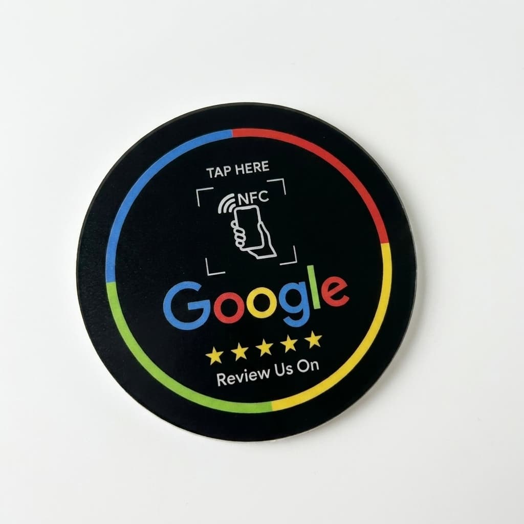 Pegatina redonda NFC — Negro